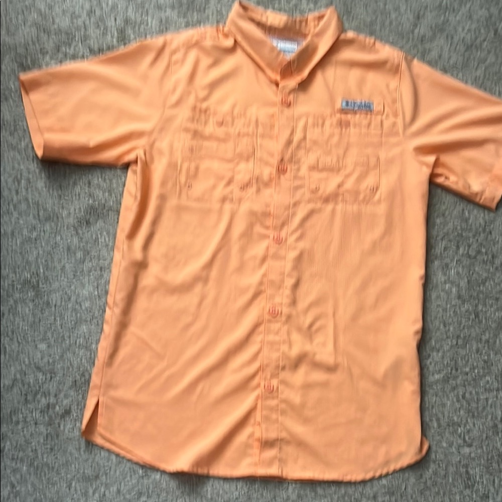 Columbia Vibrant Orange Button-Up Shirt